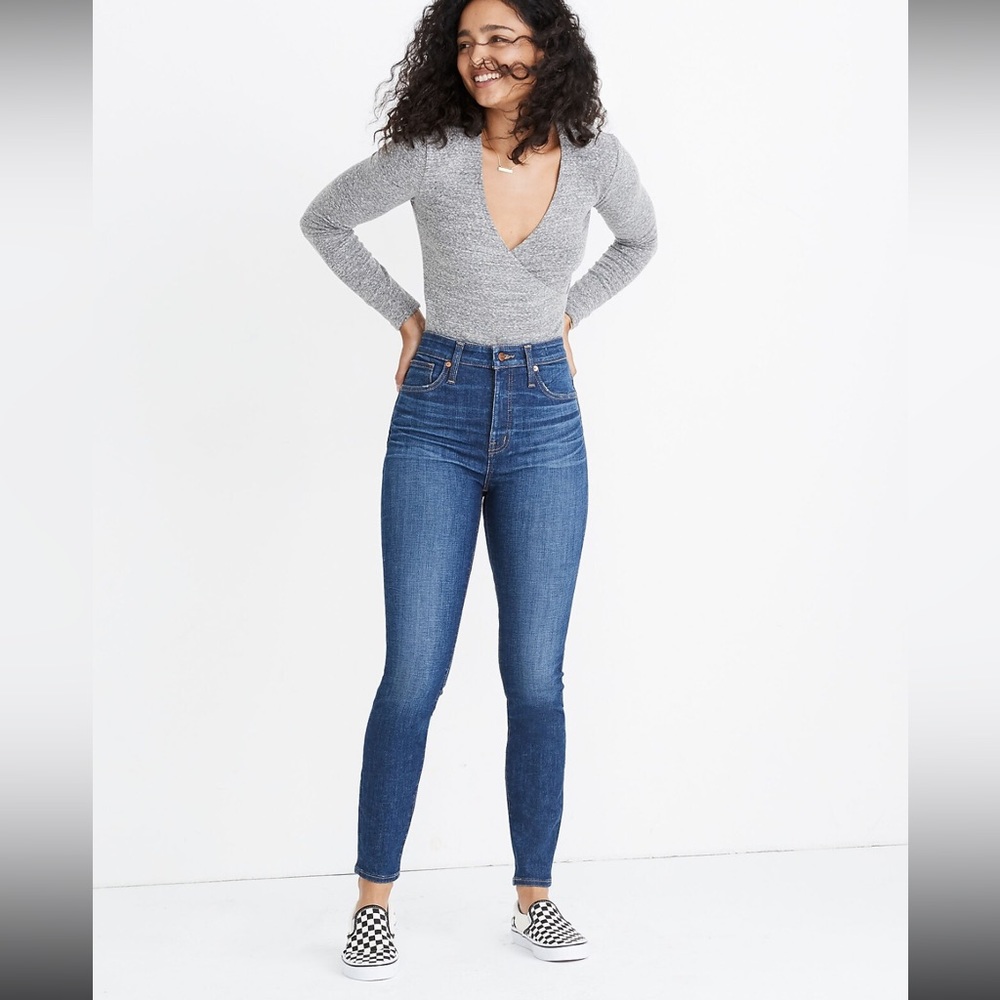 NWT Madewell Petite Curvy High-Ride Skinny Jeans in Moreaux Wash
